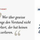 Text links: "Wer über gewisse Dinge den Verstand nicht verliert, der hat keinen zu verlieren." Rechts: "Januar, Montag 25".