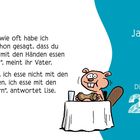 Text: „Lise, wie oft habe ich dir schon gesagt, ...“ Januar, Dienstag 26. Illustration: Ein Biber isst mit den Händen.