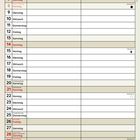 Kalender für März 2027, Wochen und Tage aufgelistet. Unten Cartoon: Zwei Personen betrachten ein abstraktes Gemälde.