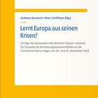 Titel: "Lernt Europa aus seinen Krisen?" Autoren: Andreas Haratsch, Peter Schiffauer. Gelb-weißer Hintergrund.