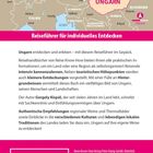 Reiseführer für individuelles Entdecken, Ungarn in Rosa auf Karte hervorgehoben, umliegende Länder in Beige.