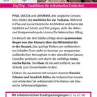 Titel: "CityTrip – Stadtführer für individuelles Entdecken"  
Karte von Norditalien und Foto einer Stadtansicht.