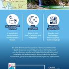 Aktuelle Informationen unter www.reise-know-how.de. Karte von Slowenien und Wasserfall mit Personen im Wald.