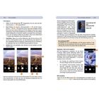 Text: "Fotos knipsen, Öffnen Sie die Kamera-App, Zoom, Scharfstellen, Auslösen, Was sind Megapixel (MP), Digitazoom."

Beschreibung: Mehrseitiger Ratgeber mit Bild einer Handy-Kamera. Illustrationen von Stadtansicht und Smartphone-Kamera.