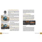 Text beschreibt automatische Fotofunktionen und Formateinstellungen. Bilder zeigen ein Drehrad, ein blaues Dreiradfahrzeug und Menüeinstellungen auf einem Kamerabildschirm.