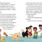 Zwei Textspalten erzählen von Kindern, einem Hund namens Chili und Frau Schnack. Unten rechts fröhliche Kinder und Hunde.