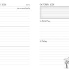 Eintrag für KW 40: 
28. Montag - Stelle-eine-dumme-Frage-Tag. 
1. Donnerstag, 
2. Freitag. 
Illustrierter Junge schrubbt Fenster.