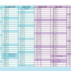 „Schuljahr 2026/2027.“ Kalender von August 2026 bis Juli 2027 in Spalten. Feiertage sind markiert.