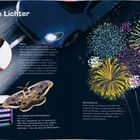"Tödliche Lichter" steht oben. Illustration: Auto blendet Tiere, darunter ein Hase, eine Mücke, eine Motte und helles Feuerwerk.