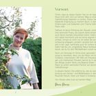 "Vorwort" und ein längerer Text über Selbstfürsorge. Rechts ein Foto einer Person in einem Garten mit rosa Blüte.