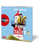 "Christoph Maria Herbst liest, Moritz Matthies FANG DES TAGES. Ein Erdmännchen-Krimi. Illustration: Erdmännchen auf Leuchtturm."