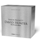 "Johannes Steck liest: Simon Beckett, David Hunter, Die Platin-Box. argon hörbuch." Silberne Box mit schlichtem Design.