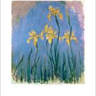 Ein Kalenderblatt zeigt eine Impressionismus-Malerei von gelben Blumen vor blauem Hintergrund. Darunter Januardaten.