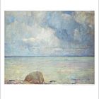 Gemälde von einer Küstenlandschaft mit Wolken. Darunter Zahlen von 1 bis 31, daneben die Ziffer 1.