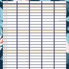 Kalender für Januar mit Wochentagen, Feiertagen und Namen. Blumenillustration im Hintergrund in Blau-, Weiß- und Orangetönen.