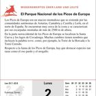 "Wissenswertes über Land und Leute", "El Parque Nacional de los Picos de Europa", "Lunes 2 Agosto". Ein roter Stier, Löwe-Symbol.