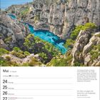 Mai, Woche 21; Zwillinge 21.5.–20.6.; Tiefe, fjordähnliche Buchten bei Marseille; Zitat: "Die Natur ist freigiebiger."