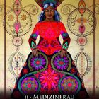 "II · Medizinfrau des großen Mysteriums. Ich vertraue dir die Schlüssel des Wissens um dein Schicksal an." Bunte Illustration.