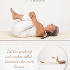 "PAKET 2 – 5 Minuten. Ich bin geschützt und wachse selbstbestimmt über mich hinaus." Frau in Yoga-Pose.