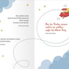 Texte: „Alle großen Leute sind einmal Kinder gewesen...“, „Kinder müssen mit...“ Illustration: Der kleine Prinz im Flugzeug.