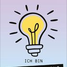 "ICH BIN NICHT FAUL, ICH BIN ENERGIEEFFIZIENT." Illustration einer Glühbirne auf lila-blauem Hintergrund.