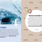 "14. GEH EISBADEN" Text über Eisbaden. "15. Mach einen Schweißer-Kurs" Text über Heimwerken. Links Eisloch, rechts Schnurrbärte.