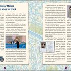 Kommissar Marais und der Mann im Frack. Zwei Illustrationen: Mann im Auto und zwei Männer im Gespräch vor einem Auto.