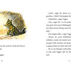 Links: Pu und Tigger treffen sich bei Kerzenschein. Rechts: Dialog über Nacht, Schlafen und Frühstück. Illustration.