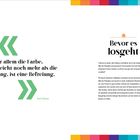 Zitat von Henri Matisse über Farbe als Befreiung. Text mit Einleitung in die Welt der Mandalas, bunte Farbverläufe oben.