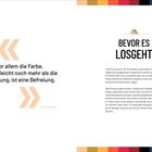 "Vor allem die Farbe, und vielleicht noch mehr als die Zeichnung, ist eine Befreiung." Links Zitat, rechts Textblock. Bunte Farbfelder oben.