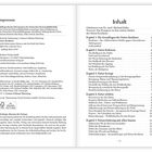 Links: "Impressum", Kontaktdaten, ISBN, Verlagsinfos. Rechts: "Inhalt", Kapitelüberschriften mit Themen wie Natur, Resilienz.