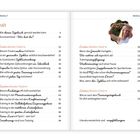 Zweifache Inhaltsseite eines Buches mit thematischem Fokus auf Zyklus, Training und Gesundheit von Frauen.
