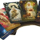 Tarotkarten: "Pferd & Bougainvillea", "Mondhase & Steinkreis", "Eichhörnchen & Haselnussbaum", "Phönix & Lotus", "Wal & Biolumineszenz".