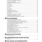 Inhaltsangabe einer Musikpublikation mit Titelliste: "Die Zupftechnik", "Blues auf der Ukulele", "Fingerstyle".