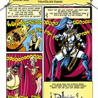 Comic: "Luba Wolfschwanz, Tochter der Tundra". Heldin mit Ketten, Musiknoten, dramatische Gesten und lebhafte Farben.