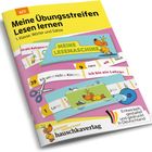 Titel: "Meine Übungsstreifen Lesen lernen". Farbige Streifen mit Wörtern und Kinderillustrationen.