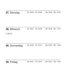 Kalender für April 2027, 17. Woche. Enthält Wochentage mit Sonnenauf- und -untergangszeiten, sowie Mondauf- und -untergangszeiten.