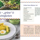 "Grüne Sauce Rhöner Art" Rezept. Zutaten: Quark, Saure Sahne, Schmand, Eier, Zitrone. Text über UNESCO-Biosphärenreservat Rhön.
