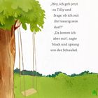 „Hey, ich geh jetzt zu Tilly und frage, ob ich mit ihr traurig sein darf!“ Baum mit Schaukel auf einer Wiese.