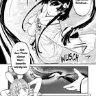 Ein Manga mit zwei Szenen: Oben eine Frau im Kimono, unten eine Person mit Hasenohren. Dialog: "Gib mir irgendwas Schönes..."