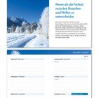 Zitat: "Nimm dir die Freiheit, zwischen Brauchen und Wollen zu unterscheiden." Winterlandschaft mit schneebedecktem Weg.