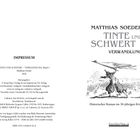 "TINTE UND SCHWERT - VERWANDLUNG; Band 1. Matthias Soeder, 2026. Historischer Roman im 30-jährigen Krieg." Illustration: Krieger mit Fahne.