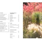 Inhalt mit Themen wie Vorwort, Planung, Anlage und Pflege; rechts daneben helle Gartenlandschaft mit grüner Pflanze.