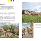 Die Auenweide: Gemeinschaftliches Wohnprojekt aus Naturmaterialien. Fotos zeigen Holzhäuser, Gärten und Gemeinschaftsflächen.