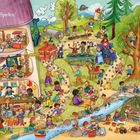 "Ich liebe Spielen!" Diverse Kinder spielen drinnen und draußen, mit Spielzeug und in der Natur. Viel Freude und Aktivität.