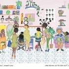 „Wow“, flüstert Lara. „Was können wir für dich tun?“, fragt die Friseurin. Ein lebendiger Friseursalon voller Menschen.