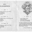 Anhang 1: Die Geisterfürsten. Beschreibung von Mando, Sunna, Odulz, Wetar und ihrer Magie. Illustration von Symbolen und Vögeln.