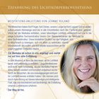 Erfahrung des Lichtkörperbewusstseins. Meditations-Anleitung von Jeanne Ruland. Unten rechts eine lächelnde Frau.