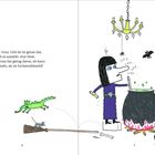 Text: "Das ist Irma. Und sie ist genau das, wonach es aussieht: eine Hexe. Doch Irma hat genug davon, sie ist fuchsteufelswild!"

Eine Illustration zeigt eine Hexe namens Irma mit Besen, Kessel und Tieren.