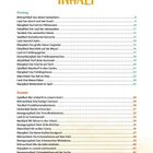 Inhalt mit Titeln zu Frühling und Sommer. Seitenzahlen von 8 bis 41. Blumensymbole zieren die Seitenzahl "3".